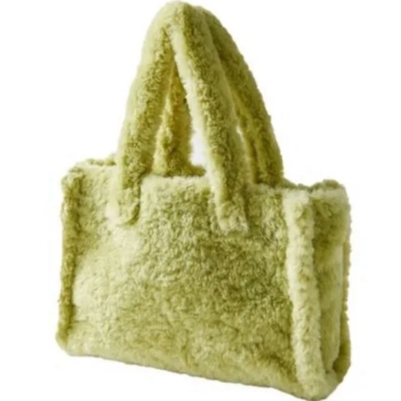 URBAN OUTFITTERS Faux Fur Medium Tote Bag In Green - Picture 2 of 4